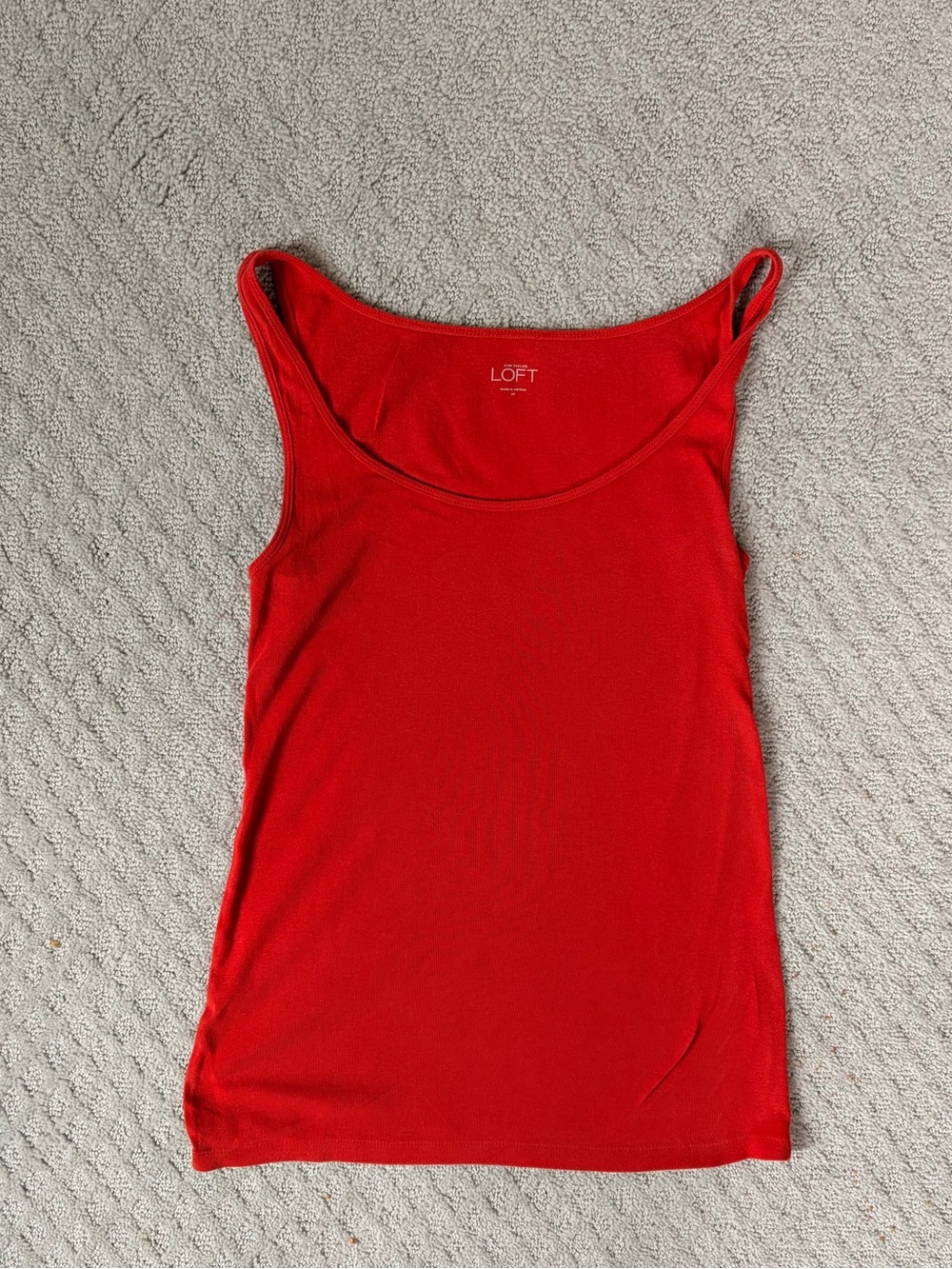 LOFT Red Scoop Neck Tank